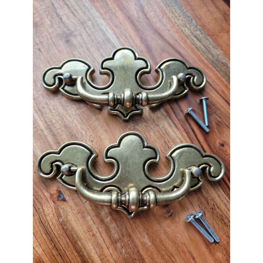 Set of 2 large Bail Drawer Pulls. 6" long